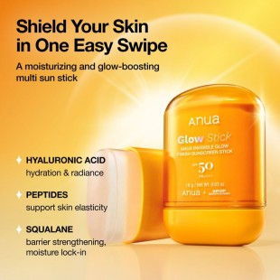 Anua “Kpop Demon Hunters Invisible Glow Finish Sunscreen Stick”- apsauginis veido pieštukas SPF50